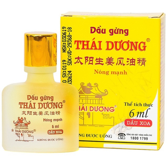 Dầu gừng Thái Dương nóng mạnh hỗ trợ giảm đau đầu, đau lưng, vai gáy (79ml)